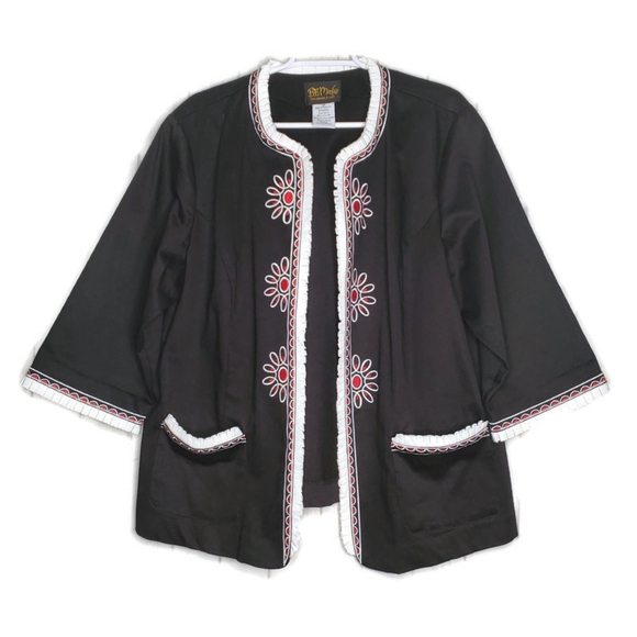 Bob Mackie Jackets & Blazers - Bob Mackie Wearable Art Open Blazer Plus Size 1X i